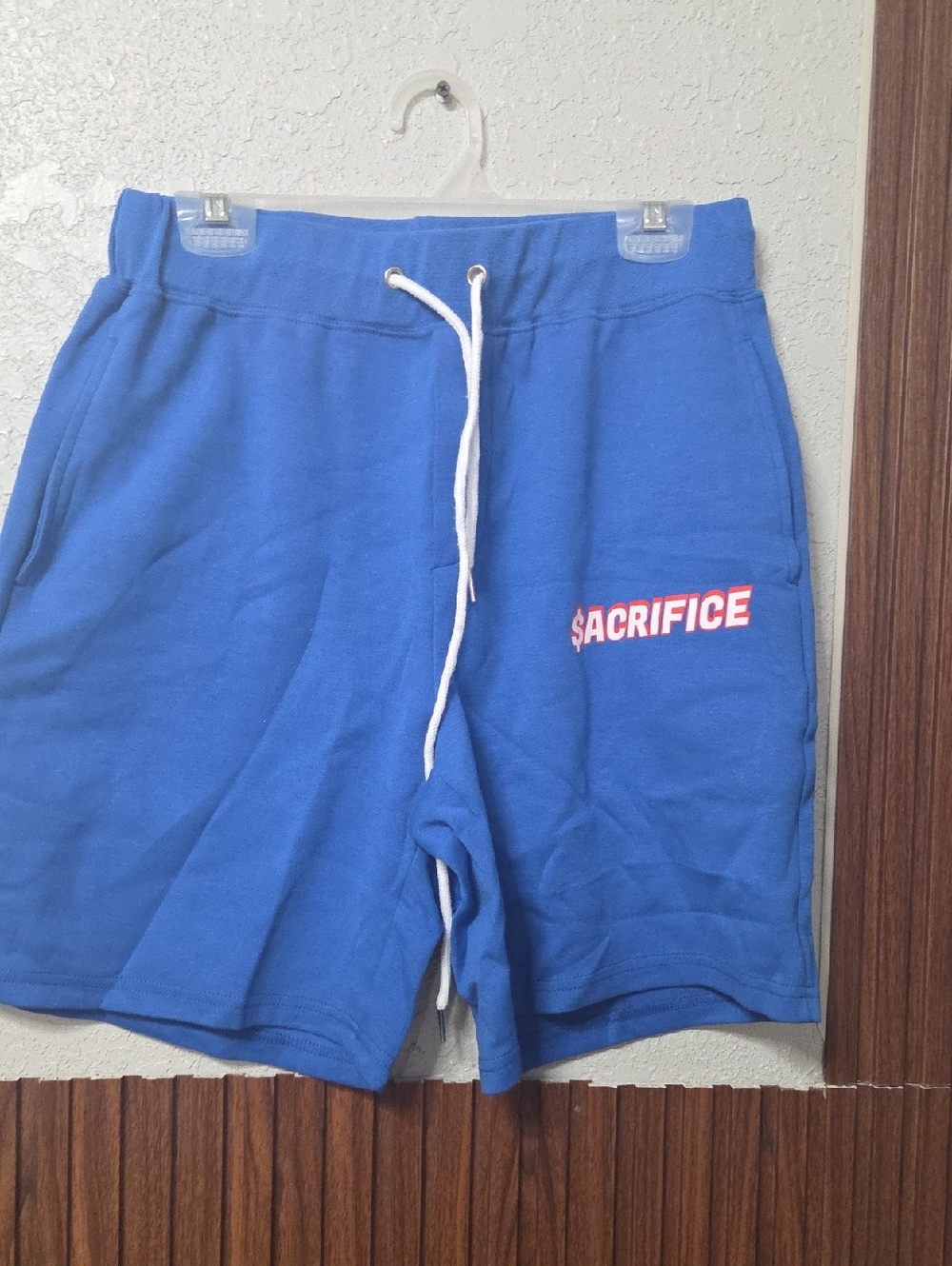 Blue 'SACRIFICE' Athletic Men’s Drawstring Shorts